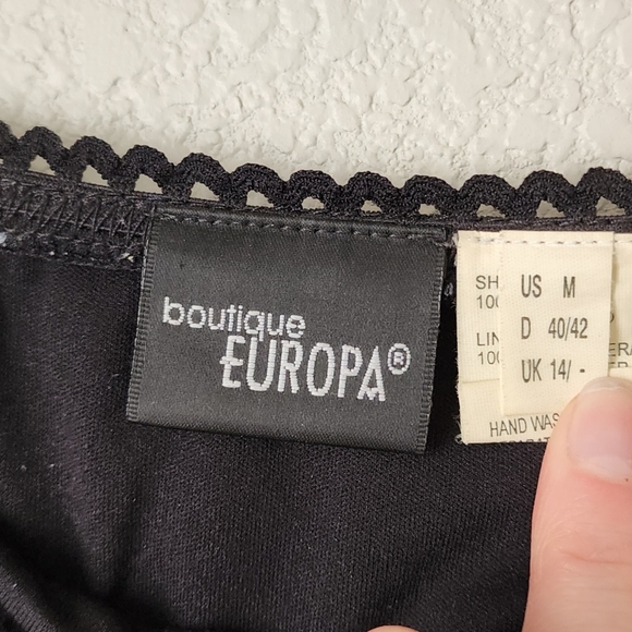 BOUTIQUE EUROPA x VINTAGE 90s mini floral sheer overlay skirt lettuce hem M - Picture 4 of 10